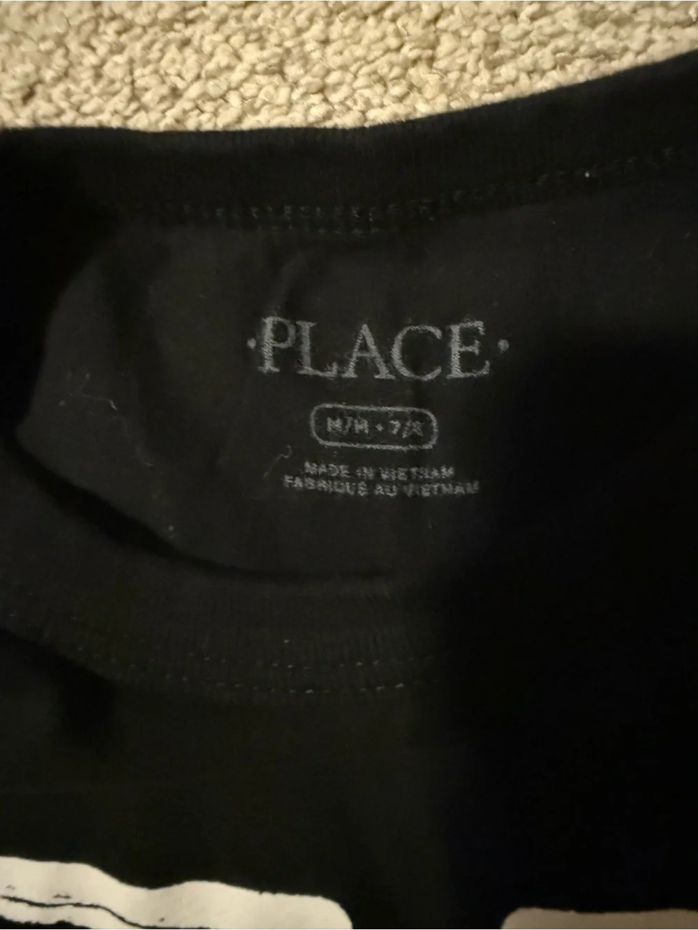 The Children's Place Black Long-Sleeve Skeleton Graphic Tee medium 7/8